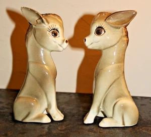 Vintage Kitschy Ceramic Large Donkey Salt and Pepper Shakers Anthropomorphic - Picture 1 of 7