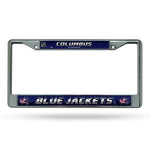 Columbus Blue Jackets License Plate Frame Chrome Printed Insert - Picture 1 of 1