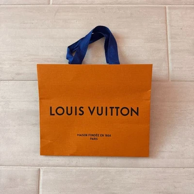 EMPTY Authentic Louis Vuitton Empty Gold Blue Gift Bag Small 10" x 8" x 6" - Image 1 of 4
