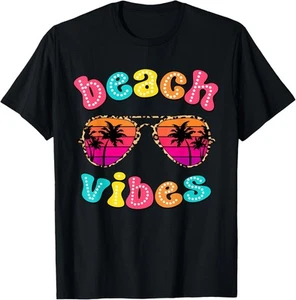 Beach Vibes Summer Sunglasses Retro Cute Girl Women Kid T-Shirt Hoodie - Picture 1 of 15