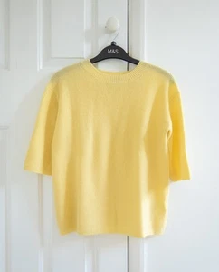 M&S Autograph Yellow Merino & Cashmere Sweater, XS, New - Picture 1 of 10