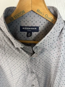 Mizzen Main Leeward Trim Fit No Tuck Shirt Mens Geo Print Performance Large NWOT - Picture 1 of 10
