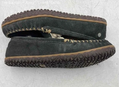 Minnetonka Womens Black Suede Round Toe Slip-On Moccasin Slippers Size US 8 - Image 1 of 4