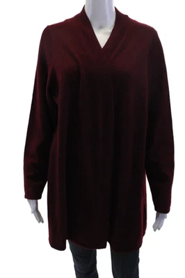 Cárdigan Charter Club Cashmere para mujer rojo 100 % cachemir manga larga talla 2X Foto 1 de 4