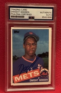 Tarjeta de radiocontrol de novato firmada por DWIGHT DOC GOODEN NY METS 1985 TOPPS losa 85431690 - Imagen 1 de 2