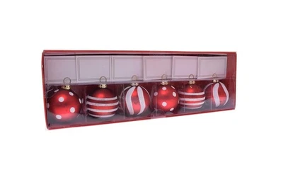 Tarjeteros de cristal rojo blanco adorno navideño - Juego de 6 NUEVO Foto 1 de 4