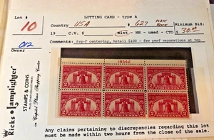 Stati Uniti 1926 2 centesimi zecca MNH Scott # 627 blocco di 6 esposizione sesquicentenario - Foto 1 di 4