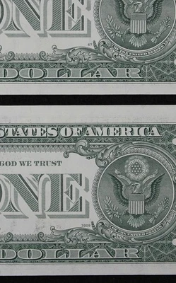 Discovery Block NON MULE/MULE CHANGEOVER PAIR $1 1981 Gem CU FRNs D80131480A-81A - Image 1 of 3