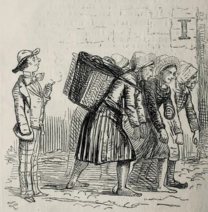 c1851 A FRENCHMAN AT THE SCOTTISH FETE LE CANARD DE PARIS Original Antique Print - Picture 1 of 3