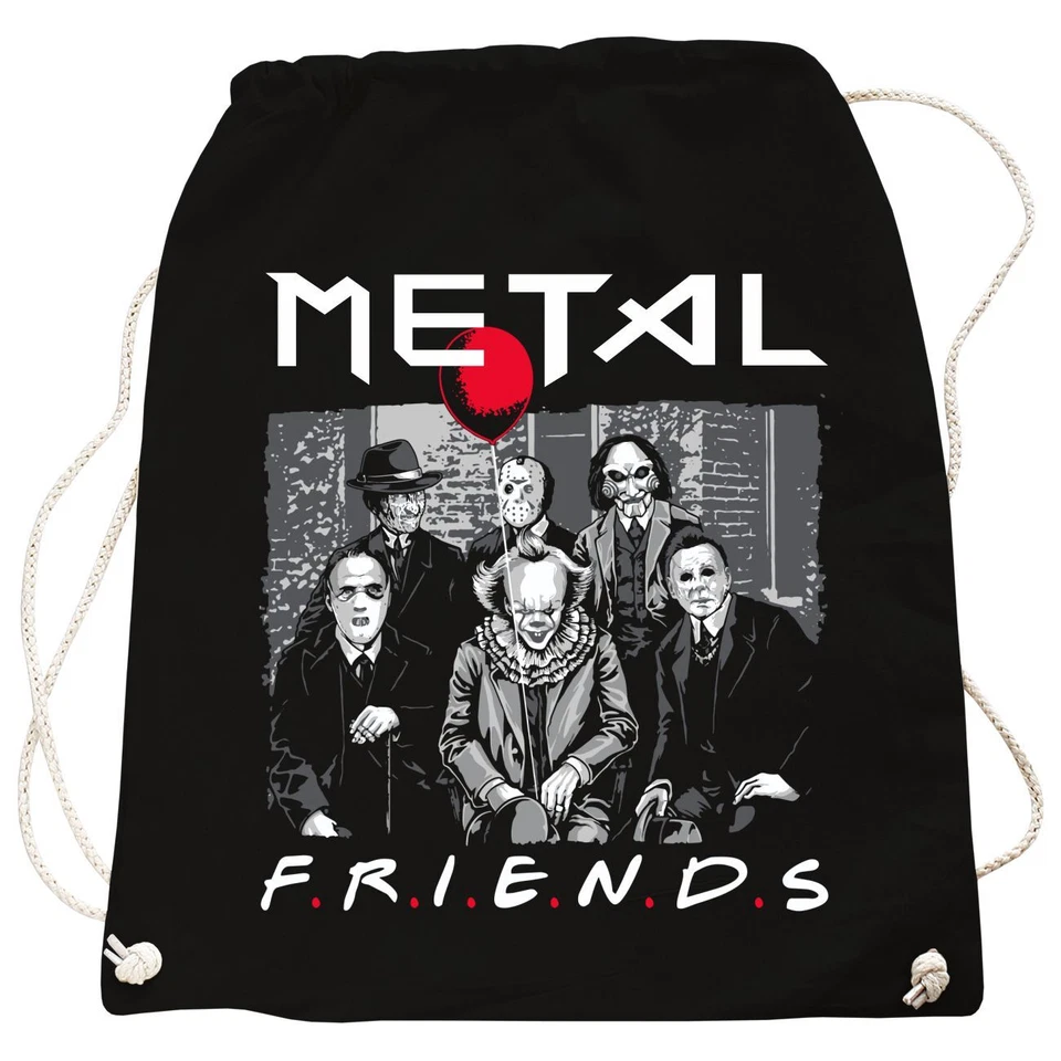 Rucksack Tasche Beutel Metal Horror Friends Jason Freddy Friday Funshirt Rock
