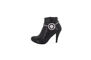 Mujer Plata Color Cadena Metal Occidental Botas Pulsera Zapato León Moneda Dije - Imagen 1 de 13