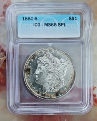 1880 S Morgan Silver Dollar $1 ICG Certified MS65 SPL.  LOW SHIPPING!! - Image 1 of 4
