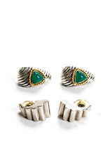 Designer Womens Vintage Sterling Silver Stud/Hoop Earrings Lot 2 20g 18g 1"