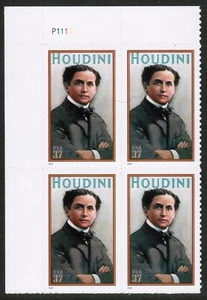 US USA Sc# 3651 MNH FVF PLATE# BLOCK Harry Houdini Magician - Picture 1 of 1