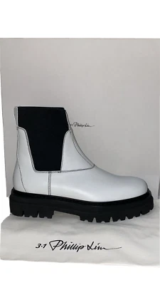 3.1 PHILIPP LIM scarpa schoes stivale uomo man in pelle bianca tg Eu 41 PM06L Foto 1 de 4