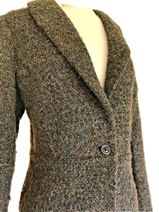 Willi Smith Blazer, Anzugjacke L, tailliert braun, Profi Tweed warm, schick - Bild 1 von 4