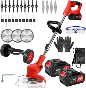 Unkrautwacker kabellos, 24V elektrischer Unkrautfresser batteriebetrieben, 3 in 1 leicht - Bild 1 von 7