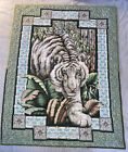 Handmade mini quilt/reversible/machine quilted - White Tiger