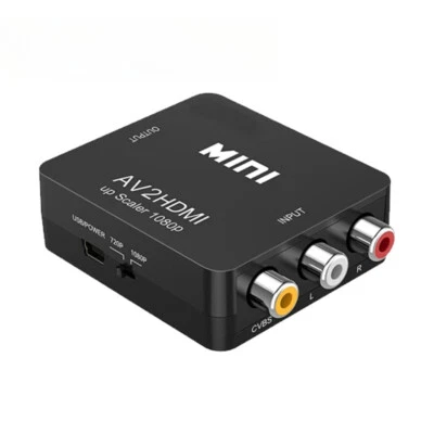 RCA To Mini HDMI Converter Device Mini Composite AV Upscale Adapter 1080P HD AV - Image 1 of 2