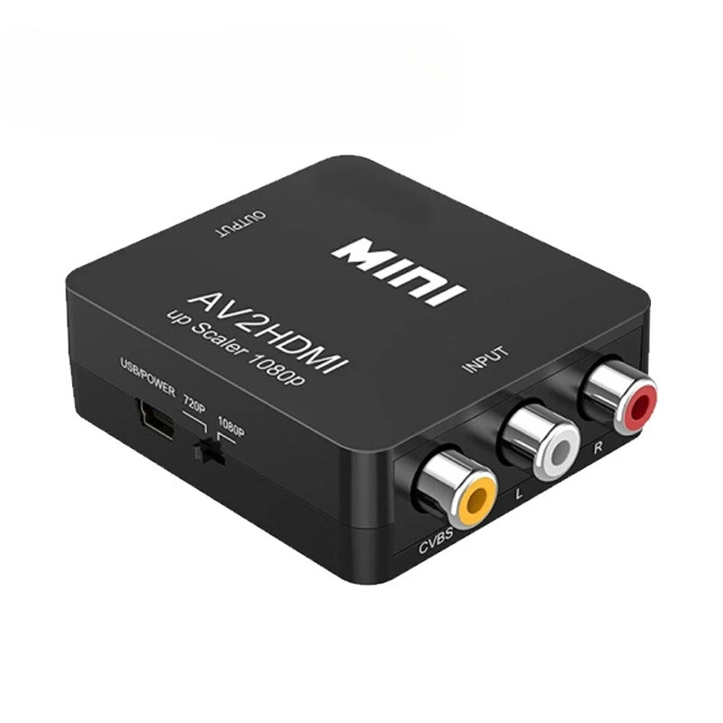 RCA To Mini HDMI Converter Device Mini Composite AV Upscale Adapter 1080P HD AV - Image 1 of 2
