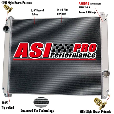 3 Row Radiator For 1994-11 Freightliner FLD112 FLD120 M2 106 2004-07 LT9500 8.8L - Image 1 of 4