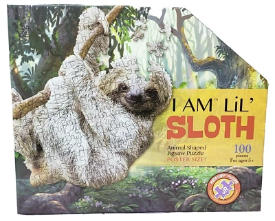 Rompecabezas Madd Capp I Am Lil' Sloth con forma de animal 100 piezas póster tamaño 30"x28" Foto 1 de 4