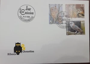 EL)1999 LUXEMBOURG, OWLS, TAWNY OWL A, EAGLE OWL 32FR, OWL 60R, FDC - Picture 1 of 1