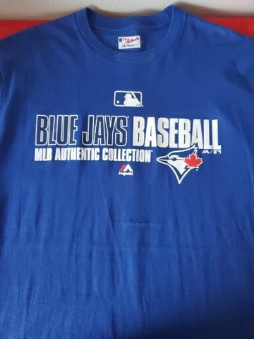 Men’s Majestic Toronto Blue Jays Authentic Collection Royal Blue Cotton Tee SZ L Cover