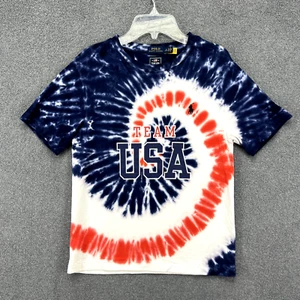 Polo Ralph Lauren Tie Dye T Shirt Youth Medium (10-12) 2020 Olympic USA Team - Picture 1 of 16
