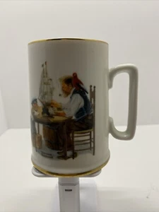 The Norman Rockwell Museum, Inc 1985 "For A Good Boy" Gold Trim Coffee Mug - Picture 1 of 3