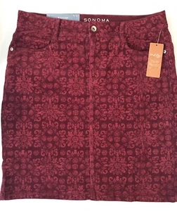 NWT SONOMA CORD SKIRT - WOMEN - RET $36 - SIZE 6 - PLUM ESCAPE (5BX21 01) - Picture 1 of 8