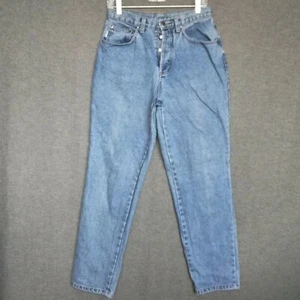 Vtg B.W.B. Denim High Waist Tapered Leg Mom Jeans Sz 13 Waist 28" L30 Button Fly - Picture 1 of 12