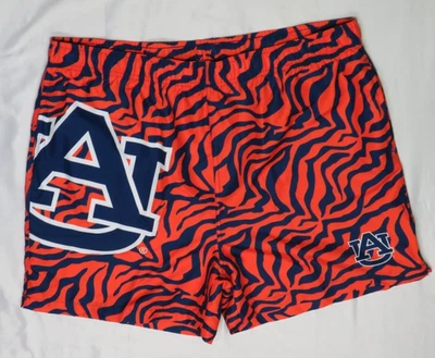 AUBURN TIGERS MENS SHORTS 2XL ORAGE BLUE TIGER STRIPE POLYESTER LIGHTWEIGHT nwot - Image 1 of 4