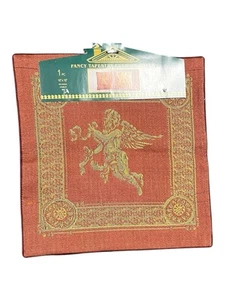 Tapestry Cushion Cover 16” x 16” Cherub New Condition Brown Gold 100% Polyester - Picture 1 of 3