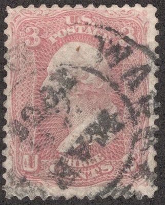 US Scott # 64b 3c Washington Used VF - Image 1 of 2