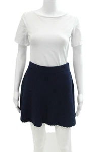 Heartloom Womens Two-Toned Knit Elastic Waist Flared Mini Skirt Navy Size XS - Picture 1 of 6