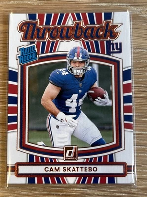 2025 Donruss Cam Skattebo Throwback Rated Rookie NY Giants RC #36 - Image 1 of 2