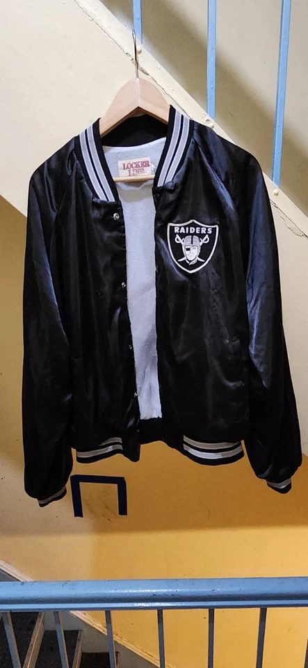 Chaqueta negra vintage 1992 Los Angeles Raiders Locker Line adulto XL Oakland Vegas Foto 1 de 3