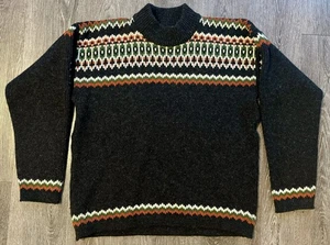 Vintage Nesjar Sweater Mens L Fair Isle Wool Ski Nordic Aztec Norway Icelandic - Picture 1 of 5