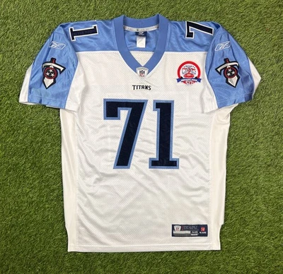 2009 Michael Roos Tennessee Titans Authentic 50th Reebok NFL Jersey Size 48 - Image 1 of 4