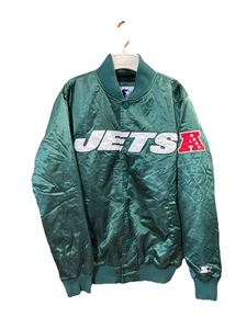 STARTER Herren Vintage New York Jets Jacke Gr. M grün gesteppt isoliert Mantel A Patch �� - Bild 1 von 11