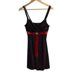 Vestido My Michelle Sin Mangas Negro Con Lunares Rojos Talla Mediana M - Imagen 1 de 5