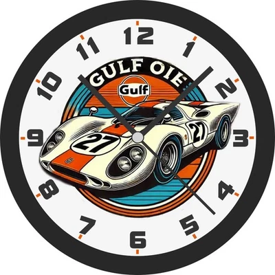 Gulf Oil 经典保时捷赛车 16 英寸挂钟 — 第 1/2 张图片