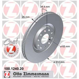 Zimmermann OE Coat Z Brake Rotor Pair 312mm Front 100.1240.20 - Picture 1 of 3