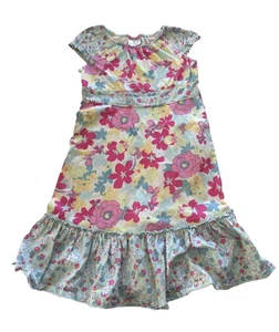 Hanna Andersson Floral Dropped Waist Girls' Dress Size 120 (6/7) - Picture 1 of 5