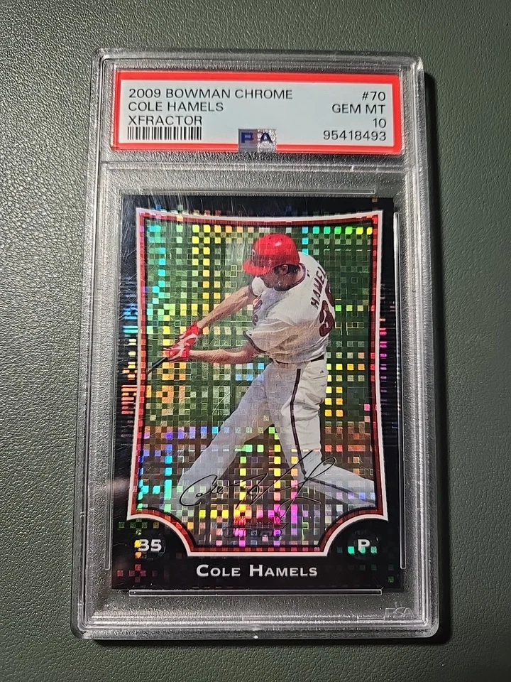 2009 年 Bowman Chrome Cole Hamels #70 X-Fractor /250 PSA 10 费城人队流行 1 — 第 1/2 张图片