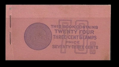 Vintage Thomas Jefferson Stamp Booklet – Twelve 3¢ Stamps in Two Blocks of 6+1 - Image 1 of 4
