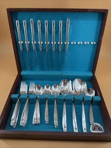 Wm Rogers Oneida Silver Plate Flatware Flowertime 54 pcs K - Picture 1 of 12