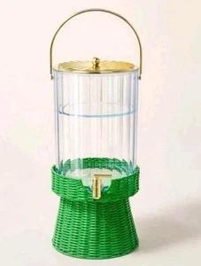 Acryl Getränkespender mit geflochtenem Ständer grün 💚 Kate Spade New York - Bild 1 von 5