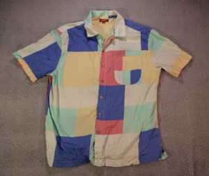 Arizona Jeans Co Men's Aloha Style Shirt Large - Vintage Colorblock y2k 90s - Picture 1 of 6